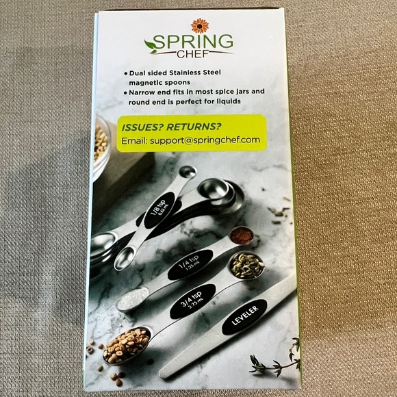 Spring Chef Magnetic Stainless Steel Measuring Cups & Spoons Set NEW IN BOX - Picture 2 of 3